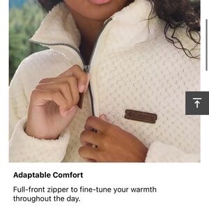 Columbia Fireside fleece in Snowdrift XL new, without tags 2 pocket, full zip